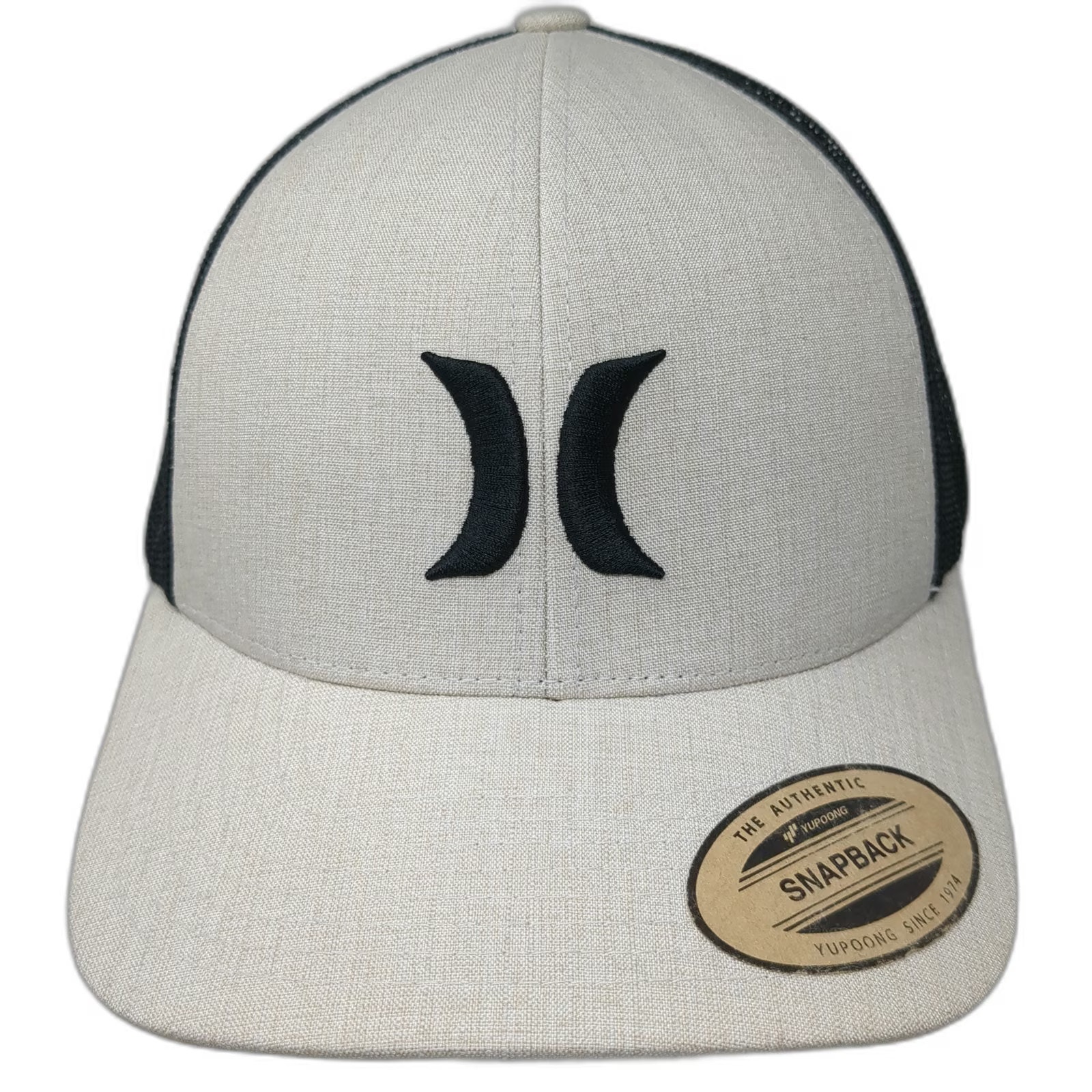 Hurley Trucker Hat Beige One Size Mesh Snapback Black Embroidered Logo Hat